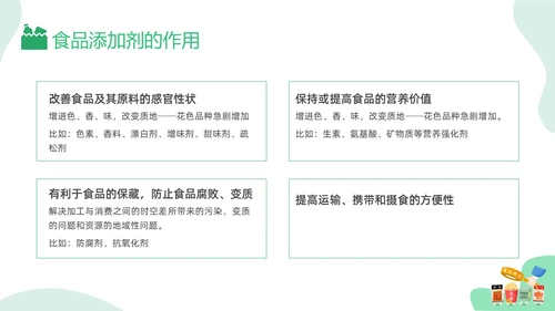 绿色插画食品添加剂PPT课件健康饮食