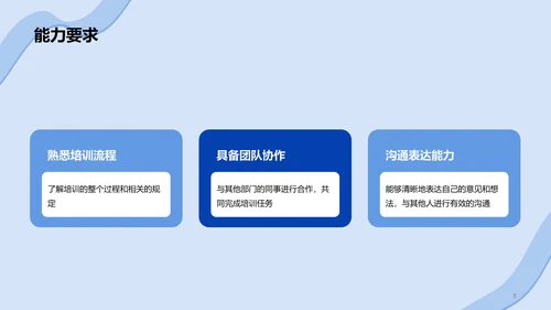 蓝色插画培训经理竞聘述职报告PPT模板