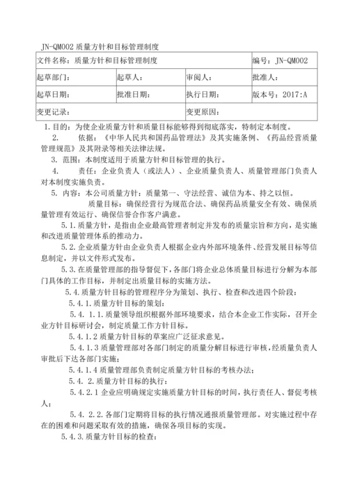 2017新版GSP药品批发版质量管理制度.docx