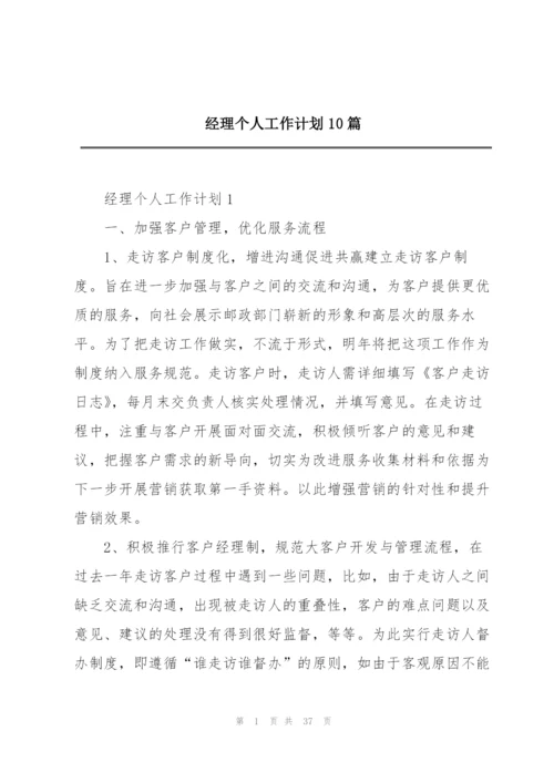 经理个人工作计划10篇.docx