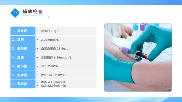 蓝色医疗简约商务风肾病综合征患者的治疗与护理PPT模板世界肾脏日
