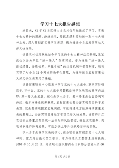 学习十七大报告感想.docx