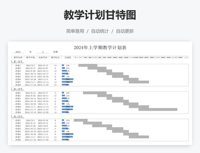 教学计划甘特图