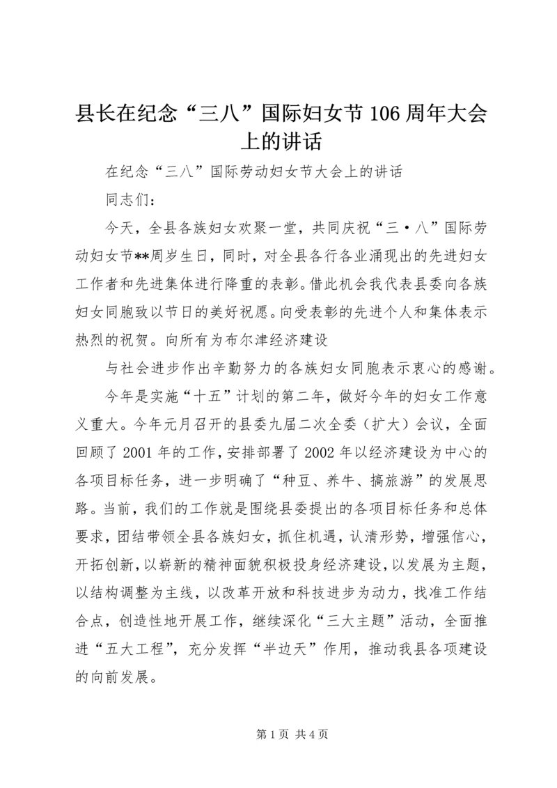 县长在纪念“三八”国际妇女节106周年大会上的讲话 (5).docx