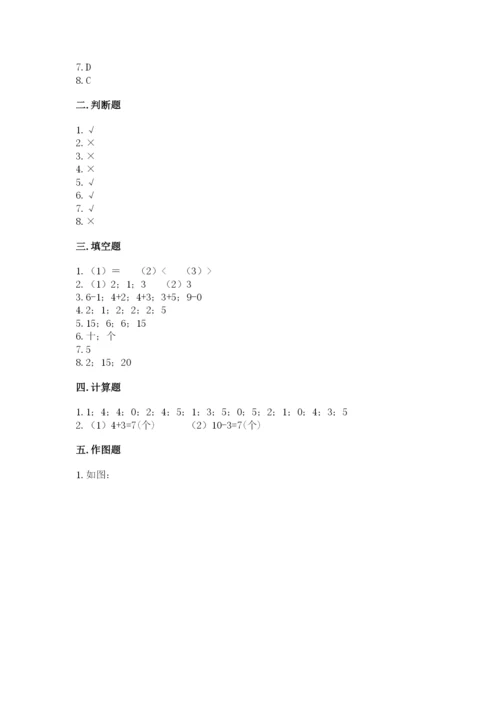 2022人教版一年级上册数学期末考试试卷附答案【研优卷】.docx