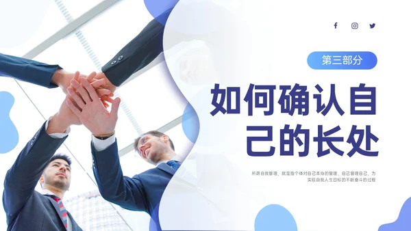 蓝紫色商务自我管理能力培训PPT课件