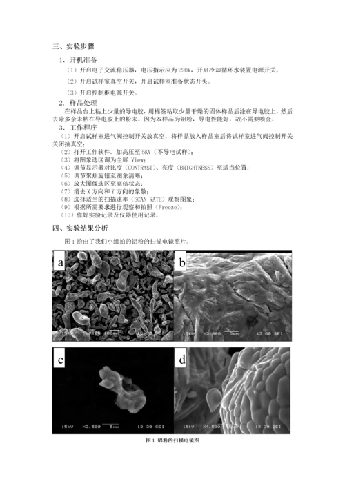 扫描电镜实验报告.docx