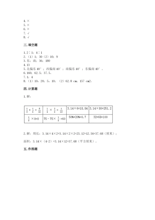 2022人教版六年级上册数学期末考试卷精品（夺分金卷）.docx