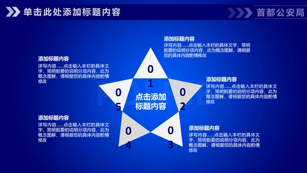 蓝色公安警察工作汇报通用PPT模板