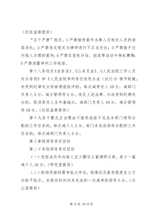 人民法院工作实绩及量化管理考评办法.docx