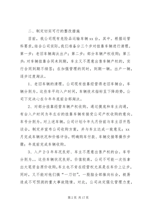 运输企业清理整顿挂靠车辆方案.docx