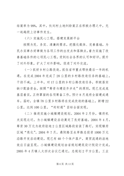 某镇关于工作总结及下半年工作计划的报告.docx