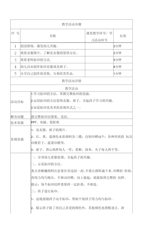 小班美术活动《漂亮的花衣裳》-教学设计.docx