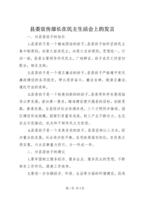 县委宣传部长在民主生活会上的发言 (4).docx