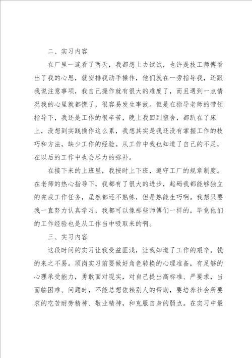 学生的实习报告模板汇总八篇