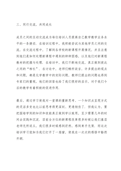 化学教师的专业培训心得600字范文.docx