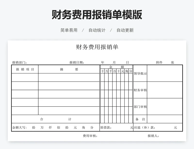 财务费用报销单模版