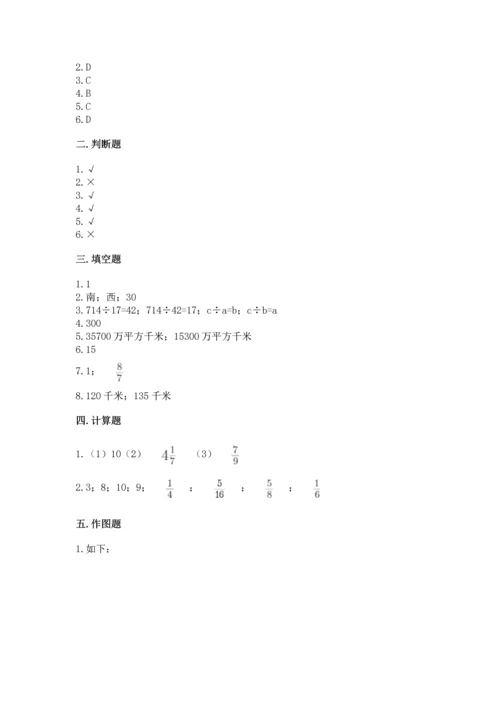 人教版六年级上册数学期中测试卷及参考答案（夺分金卷）.docx