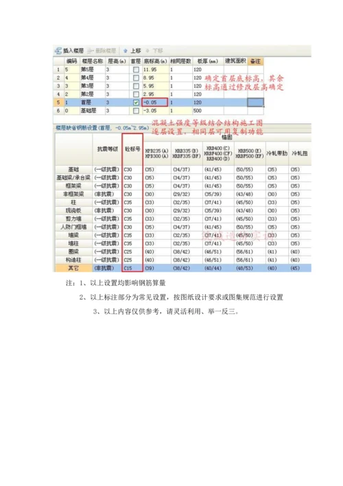 广联达钢筋算量软件中常用计算设置注意项目.docx