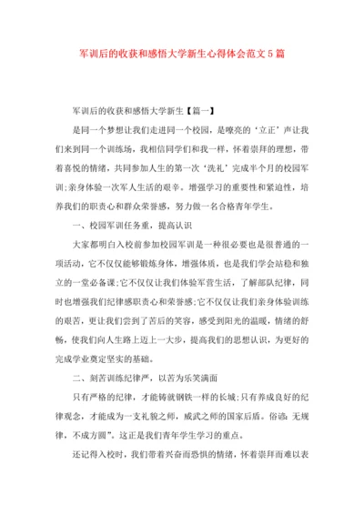 军训后的收获和感悟大学新生心得体会范文5篇.docx