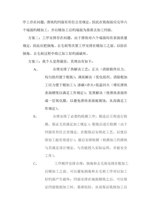 滑块制造标准工艺优质课程设计专项说明书最终版.docx