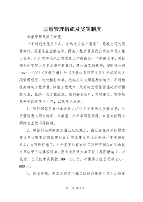 质量管理措施及奖罚制度 (3).docx