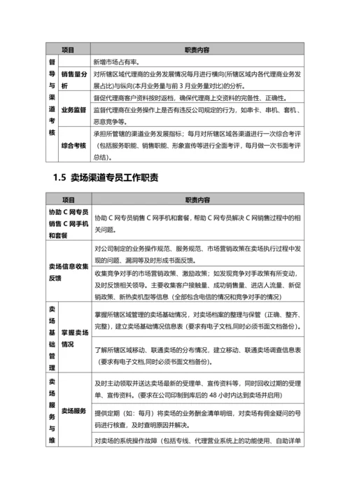 电信渠道经理工作手册（DOC36页）.docx