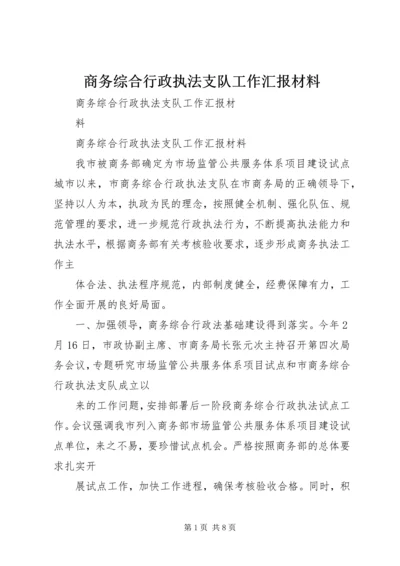 商务综合行政执法支队工作汇报材料.docx