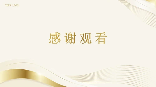 金色线性奢华风年度工作总结PPT模板