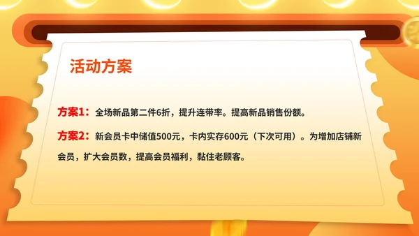 黄色插画风元旦促销优惠券活动策划PPT模板