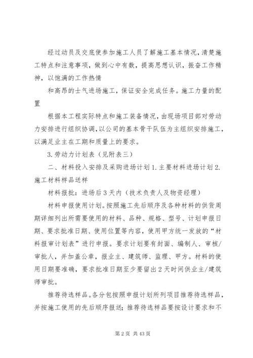 劳动力、机械设备和材料投入计划.docx