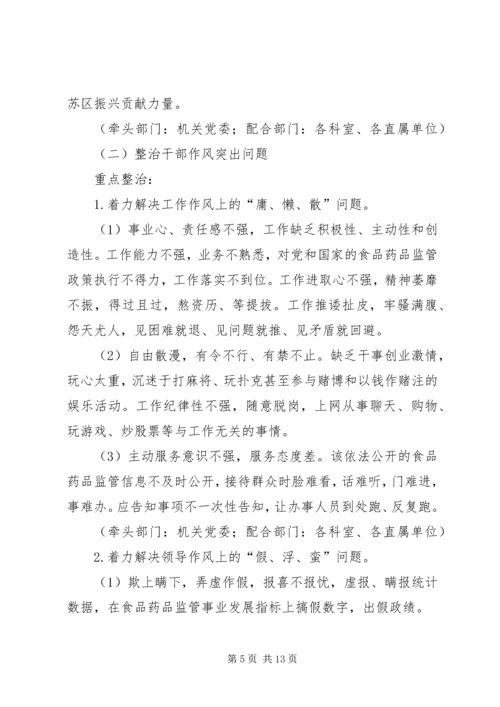 药监局干部作风整治工作方案.docx
