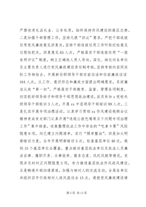 局领导关于党风廉政的工作报告.docx