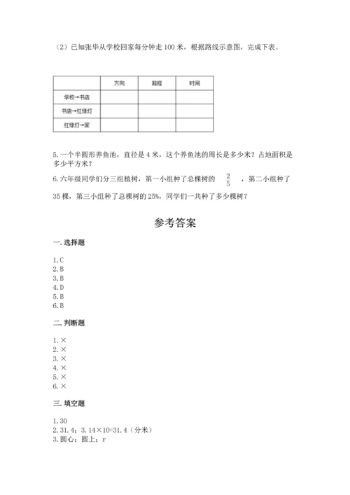 人教版六年级上册数学期末检测卷含答案【综合卷】.docx