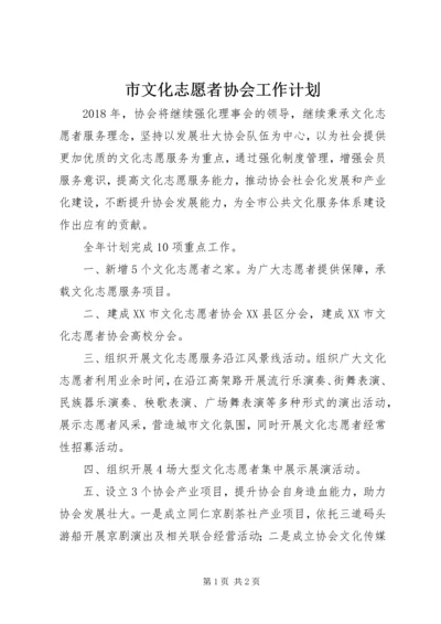 市文化志愿者协会工作计划.docx