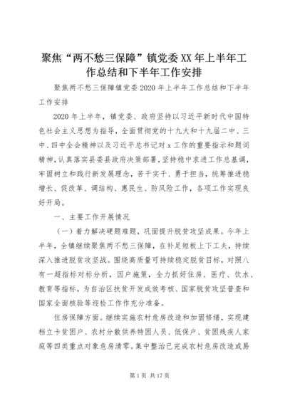 聚焦“两不愁三保障”镇党委XX年上半年工作总结和下半年工作安排.docx