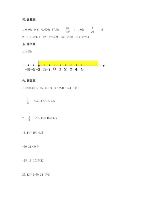 厦门市小升初数学测试卷含答案.docx