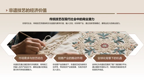 棕色中国风非遗技艺与精神的传承PPT模板