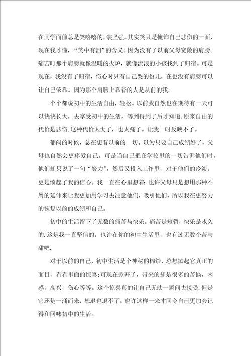 期中考的作文汇编8篇