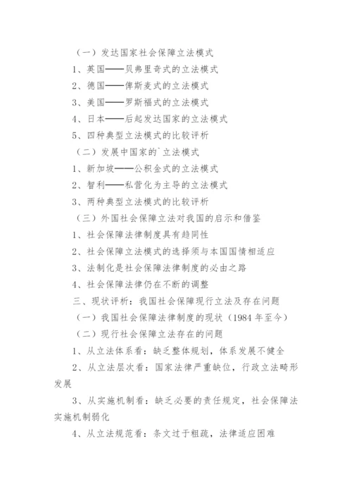 社会保障法毕业论文提纲.docx