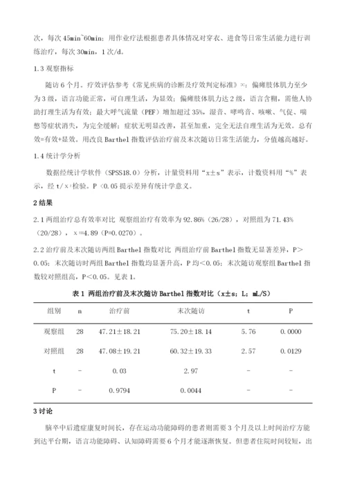 社区康复治疗脑卒中后遗症期患者的疗效1.docx