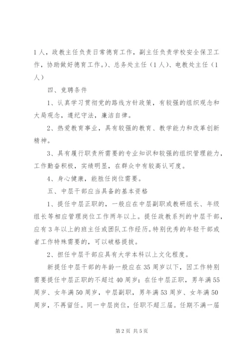 墅导中学中层干部竞聘实施方案.docx