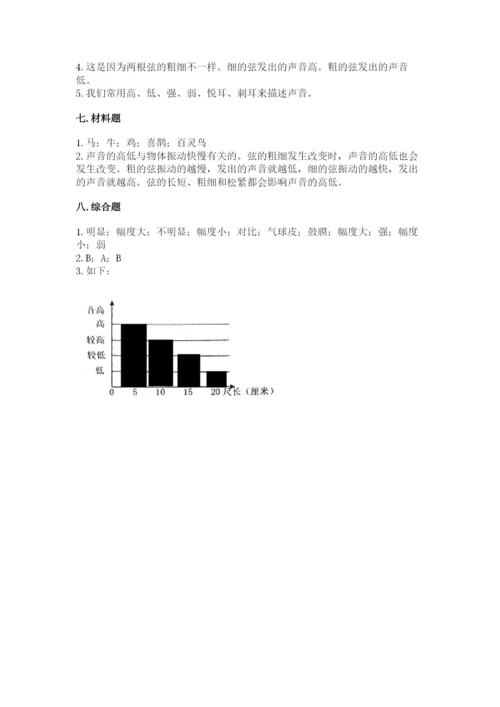 教科版科学四年级上册第一单元《声音》测试卷推荐.docx