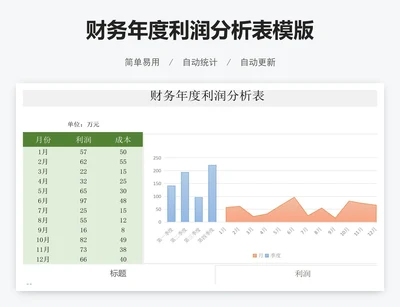 财务年度利润分析表模版