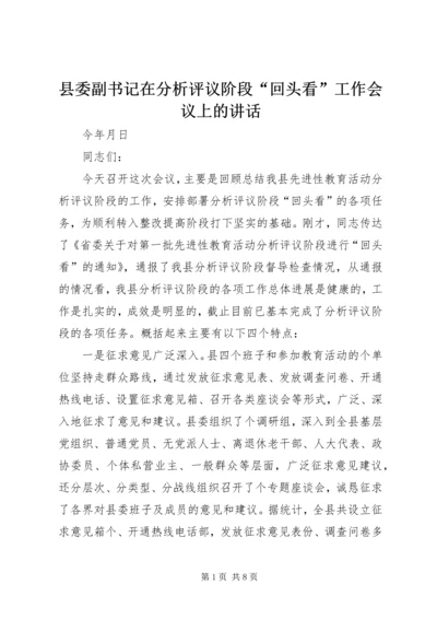 县委副书记在分析评议阶段“回头看”工作会议上的讲话 (9).docx