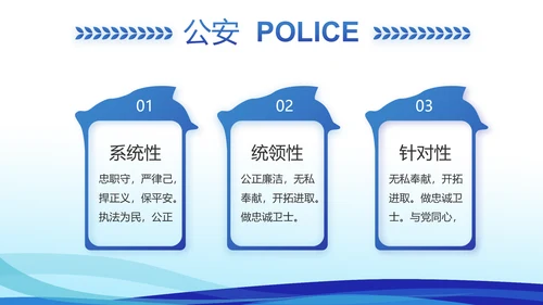蓝色大气警察礼仪培训动态PPT模板