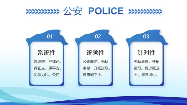 蓝色大气警察礼仪培训动态PPT模板