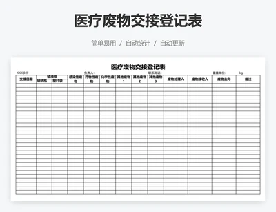 医疗废物交接登记表