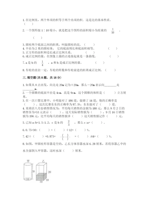 人教版六年级下册数学期末测试卷审定版.docx