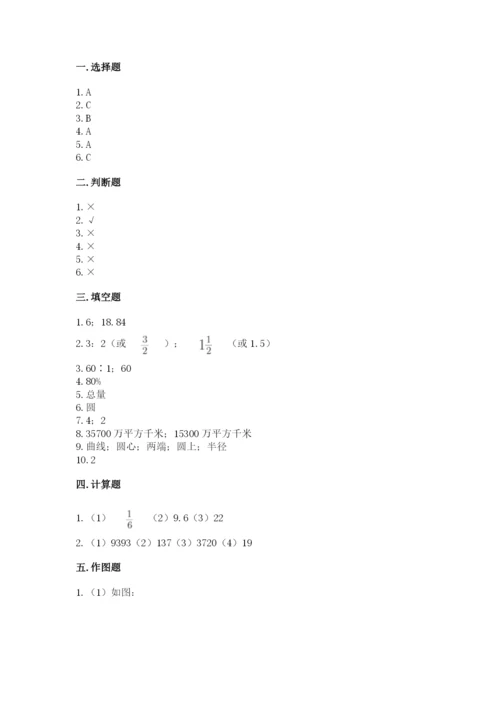 2022年人教版六年级上册数学期末测试卷（巩固）.docx